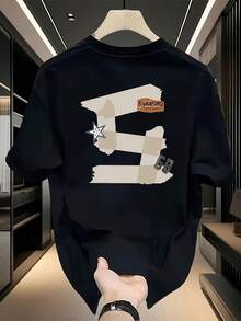 Men's Heavyweight Shirt. With A Texas Outline Design. Loose And Comfortable. - Back - View 12