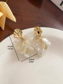 1 Pair Retro Minimalist Niche Personalized Elegant Versatile Rhinestone Petal Earrings, Suitable For Women's Daily, Festival, Party, Wedding Wear - Petals Flowers - View 7