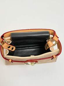New Fashion All-Over Print PU Tote Bag, Elegant Multipurpose Shoulder Bag With Detachable Strap And Metal Buckle, Suitable For Dates, Gifts,Shopping - Khaki - View 10