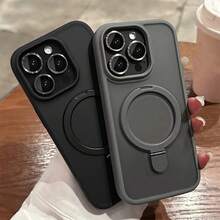 Ốp lưng điện thoại cao cấp bằng kim loại, có nam châm và chức năng sạc không dây cho iPhone 11 12 13 14 15 16 17 Pro Max Air Plus, chống sốc và bề mặt mờ. - màu đen - Xem 7