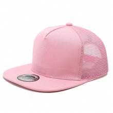 1pc FASHION Solid Color Mesh Snapback Hat, Punk Rock Hip Hop Style Distressed Vintage Portable Baseball Cap - A - View 8