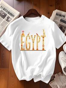 Talla grande - talla extra grande - camiseta de mujer, hecha de algodón puro, tela ligera y transpirable, diseño de cuello redondo, diseño estampado, corte de manga corta, adecuada para primavera y verano. - Blanco - Ver 6