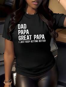 Palabras que muestran orgullo familiar y evolución personal con mensaje motivador sobre ser mejor cada día camiseta de mujer casual cómoda para uso diario elegante y moderna - Negro - Ver 8