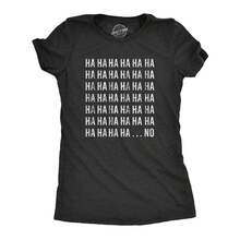 T-shirts Women's Letter Print T-shirts Promoción de nuevo lanzamiento Funny T-shirts Minimalist Oversized T-shirts Oferta limitada en tiempo limitado Camiseta divertida Basic T-shirts for Women Compra con plazo limitado Nuevos productos de la temporada Womens HAHAHA � Camiseta NO con Diseño Gráfico Divertido, Sarcástico y de Broma para Damas KGG8 - Negro - Ver 1