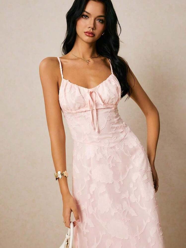 Vestido largo elegante de color crema con escote de corazón y detalles de volantes - perfecto para eventos formales, bodas de verano y citas románticas en la cena, vestimenta de mujeres para el Día de San Valentín, atuendos de mujeres amarillos, vestidos de mujeres en tonos pastel, vestidos elegantes para mujeres, vestidos de graduación blancos, vestidos de verano para mujeres, vestido de fiesta del té - Rosa - Añade 12