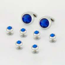 Luxurious Colorful Geometric Cufflinks Set, Men's Business Shirt Suit Coat Accessories, Men's CSYI - Style 6 - View 4