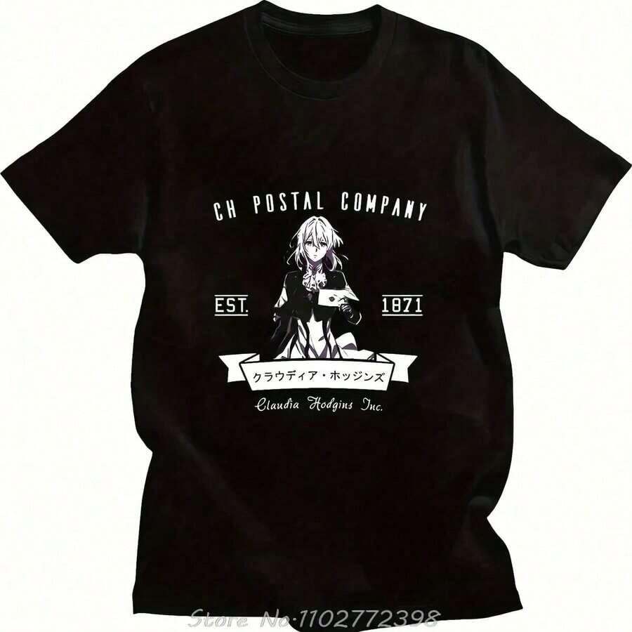 Camiseta deportiva de algodón con estampado de moda de Anime Violet Evergarden Clic de verano, corta, estilo hip hop, talla 15220G C-AmiS-eta de aL-Godón de corte hoL-Gado de 220 g, uniS-ex máxima comodidad, apta para todo tipo de perS-onas, ya sean mujeres o hombres. Tejido duradero de alta C-Alidad, apto para todas las costuR-AS, suave al tacto, pero duradero. Tops transpirables para mujer. Conjuntos de otoño para mujer, vaC-Aciones, disfraces de Halloween para mujer Y2k Camiseta Camisa De - Negro - Ver 1