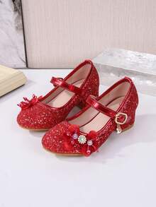 2026 Zapatos de tacón alto para niñas para actuaciones en el escenario - Rojo - Ver 11