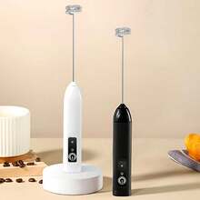 便携式手持电动奶泡器，不锈钢搅拌器，可充电三速奶泡器，适用于拿铁、卡布奇诺、热巧克力、鸡蛋等，轻松制作浓郁顺滑的奶泡。 - 彩色 - 查看 9