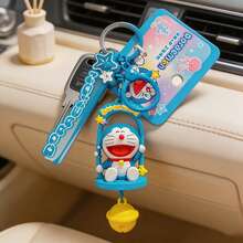 MINISO Doraemon PVC Keychain, MINISO Cream Style Handheld Pendant, Bag Charm, Cartoon Key Holder, Fun Decoration, Multiple Designs Available - Style 2 - View 3