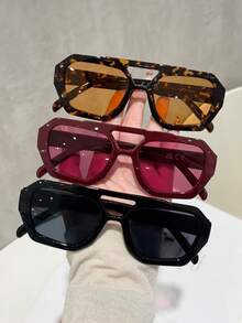 3pcs Women's Pilot Full Frame Multi-Color Spring/Summer Bright Tone Tortoiseshell Print Lens Bohemian Style Classic Fashion Glasses Suitable For All Face Shapes, Beach Party, Cosplay, Outdoor Accessories - 3-color - View 22