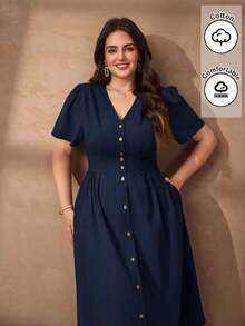 Chikora Vestido casual de oficina con cuello en V de lino para mujer de talla grande, vestido con botones Zanzea de talla grande para mujer, vestido de talla grande, vestido con botones de talla grande para mujer, ropa de talla grande para mujer, vestido de verano, vestido de primavera, vestido de festival, vestido de Pascua, vestido elegante, vestido de fiesta elegante, vestido de playa, vestido de invitada de boda para mujer, vestido de fiesta de boda, vestido de dama de honor, vestido de graduación, atuendo de graduación para madre, vestido casual, vestido de vacaciones, vestido de fiesta, vestido formal, vestido floral, vestido morado fluido de talla grande para mujer - Azul marino - Ver 7