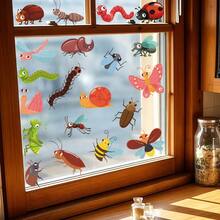 1pc Realistic Insect Window Stickers, Assorted Bugs And Beetles Decals, Removable No Glue Needed Visual Trick Static Cling For Home Or Kids Room Glass, Nature Study Or Science Classroom, Porch Or Storefront Window Prank - Multicolor - View 9