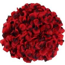 Pétalos de rosa rojo oscuro artificiales, para propuesta romántica, niña de las flores, decoración central, fiesta de ducha, rosa, rosa decorativa, estilo de decoración, decoración de fiesta y días festivos, decoración del Día de San Valentín, regalo de decoración del Día de San Valentín y Día de la Madre - Rojo oscuro - Ver 3