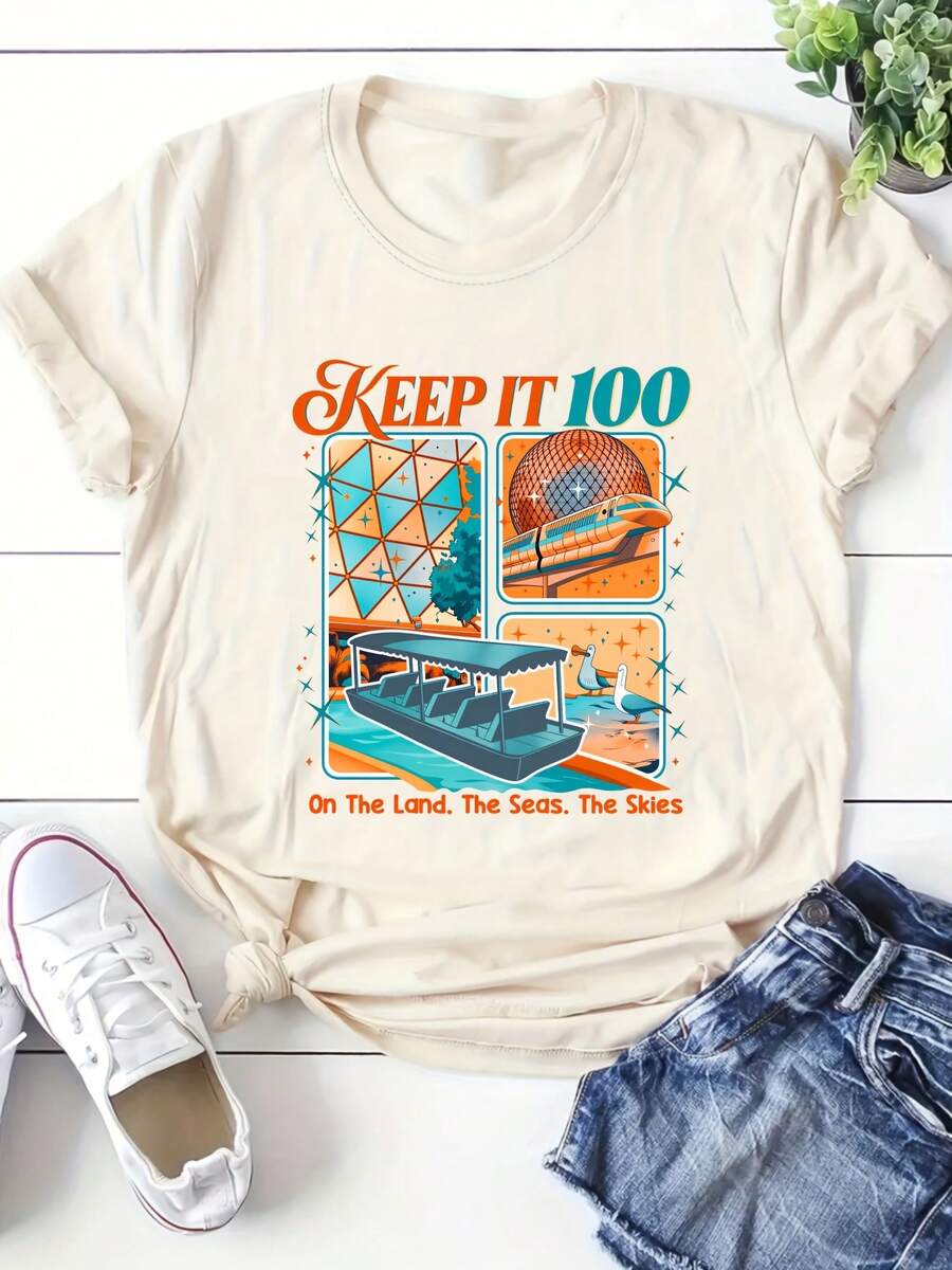 Versátil para tierra, mar y aire. Diseño geométrico con patrón de barco de un solo riel. Sudadera de cuello redondo para uso casual. Camiseta de mujer cómoda y suave. 100% algodón. - Albaricoque - Ver 1
