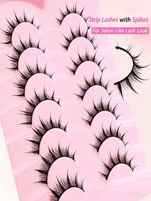 7 Pairs Wet-Look Cat Eye False Eyelashes | C/D Curl, Natural Anime Style, Reusable, Suitable For Cosplay And Various Occasions - View 4