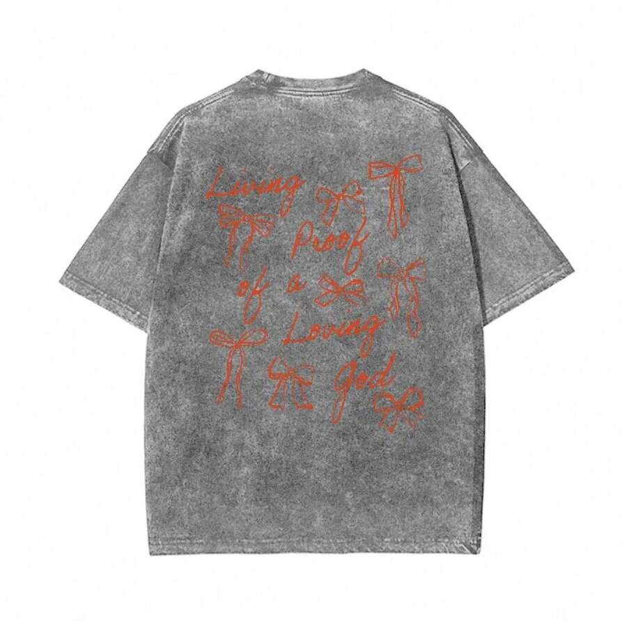 Prueba Viva de un Dios Amoroso - Camiseta Unisex Lavada - Gris - Ver 1