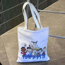 1 chiếc túi tote vải bố hình Snoopy dễ thương, túi xách học sinh dung tích lớn, túi mua sắm hoạt hình Charlie Brown, thích hợp để đựng đồ dùng học tập, phần thưởng trong lớp học, sách vở, quà tặng ngày lễ, quà tặng tựu trường, túi đi biển, đồ dùng du lịch. - Nhiều màu - Xem 4