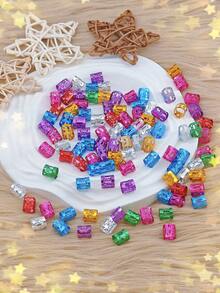 Conjunto de 100 acessórios de cabelo estilo hip hop em cores sortidas, perfeitos para tranças e scrunchies. Presilhas de metal ajustáveis, ideais para penteados com tranças. - Multicolorido - Ver 5