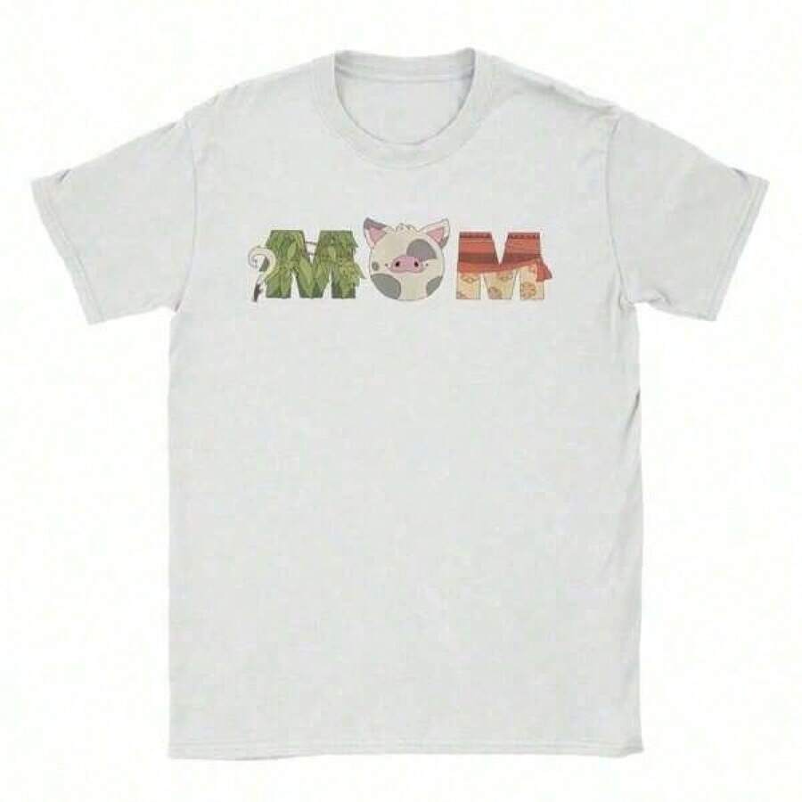 Camiseta de marca para mujer MoanaS Letters PuaS Maui para el Día de la Madre, unisex, 100 camisetas de manga corta. - Negro - Ver 1