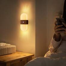 Crystal Sensor Wall Light, Acrylic Wall Light, USB Night Light, Wall Light Decoration Lighting, Wireless Wall Light, Battery Powered Alloy Design, Rechargeable Magnetic Night Light, Suitable For Hallway, Kitchen Cabinet And Room Decoration - Round Crystal - View 6