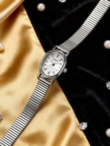 New Fashion Wristwatch For Women, Vintage Quartz Watch, Luxurious, Minimalist, Elegant, Lightweight And Versatile, Suitable For Daily Wear, Birthday Gift, Party, Festive Gathering, Ideal Gift For Yourself Or Friends - 銀色 - 查看 7