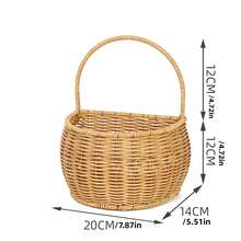 2/3 Tier Vintage Wall Hanging Storage Baskets, Natural Woven Rattan, Farmhouse Style Handmade Wicker Baskets, Wall Decor Baskets For Kitchen, Bedroom, Bathroom, Multi-Functional Woven Wall Hanging Baskets - View 10