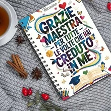 1本 A5 義大利教師感謝週計畫本筆記本日記，適合教育者的完美感謝禮物，適用於畢業告別禮或生日禮物，含每日清單、每日計畫 - 彩色C - 查看 6