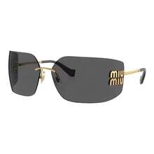 MIU MIU Sung Lasses With Side Logo, Irregular Shape, Women's Style, Gold. - MU54YS5AK5S0 - 查看 1