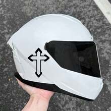 1 pieza Pegatina de motocicleta con patrón de cruz, resistente al agua y protegida contra el sol. Adecuada para paneles laterales de motocicletas, cascos de motocicletas, ventanas triangulares de automóviles, pegatinas decorativas creativas para el Body - cruz - Ver 2