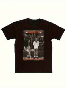 Men's Vintage Ian Dury And The Brockheaders Band T-Shirt - Features The Iconic Slogan "I'm Not A Pun" And Stage Photo Print, Vintage Music Tee, Suitable For Everyday Casual Wear, Theme Parties, Birthday Gatherings, Loose Fit For All Seasons (Black). - 黑色 - 查看 1