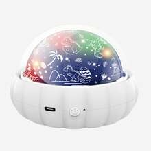 Luz nocturna de proyección de galaxia de dinosaurio 2 en 1, lámpara de proyección de luna y estrellas, rotación de 360°, luz LED de dormitorio con cambio de color, regalo de decoración de habitación - RGB - Ver 12