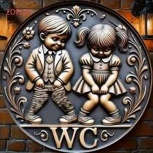 1pc 2D Circular Wooden Wall Decor With Young Boy & Girl, Floral & Starry Sky Pattern, Suitable For Bedroom, Living Room, Bar, Cafe, Garage Decoration | Ideal Gift For Friends & Family | Detailed Illustration, Wall Decoration, 2D Flat, Pre-Drilled Holes As Shown In Size Chart - Multicolor - View 3