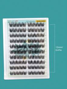 100pcs/Set D-Curl Glue-Free Double-Tip Cat Ear Cartoon Lashes, Fluffy Curly Segmented 3D Lashes, Waterproof, Suitable For Beginners, Easy To Wear, Portable - View 9
