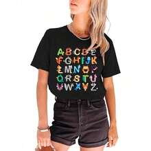 Teacher T-Shirts: "Dear Student Behind Me" Print, Inspirational Teacher T-Shirt, Short Sleeve Teacher Appreciation T-Shirt, Breathable And Comfortable. - Black 1 - 查看 4