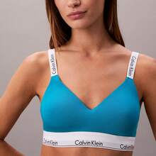 Calvin Klein Calvinklein Icon Cotton Modal Lightly Lined Bralette QF8504 - Teal Breeze - 查看 1
