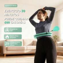 MXKJ-  con Peso para Pérdida De Peso En Adultos, Aro de Fitness Infinito, 26 Eslabones 56 Pulgadas , Adecuado para Mujeres Adultas - Cian - Ver 2