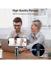 Micrófono de solapa inalámbrico K60 compatible con teléfonos inteligentes Android para grabación de video y audio, vlogging - Negro - Ver 8