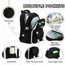 3pcs Set: Backpack + Handbag + Pouch, Colorblock School Style, Pom Pom Decor, Multi-Compartment, Large Capacity, Suitable For Daily Commute And Travel - Sets - View 2