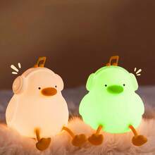 Luz nocturna decorativa de pato lindo recargable por USB, temperatura de color y brillo ajustables, temporizador de apagado automático de 30 minutos, adecuada para dormitorio, oficina, decoración de varias habitaciones y regalos festivos - Blanco - Ver 7