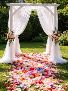 400pc/1000pc Artificial Rose Petals, Romantic Handmade Flowers, Suitable For Wedding, Party, Room Decor, Home Decor, Birthday Decor, Restaurant Decor, Bedroom Decor, Bathroom Decor, Valentine's Day Gift, Graduation Decor, Etc. - Multicolor - View 2