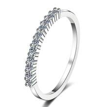 Swaro Anillo de plata de ley s925 con banda de diamantes de moissanita de 16 puntas, regalo de compromiso, diamante simulado, suministro directo del fabricante, admite tasación.Diamante sintético Moissanita, pasa detector de diamantes - Mozambique tiene 16 puntos - Ver 5
