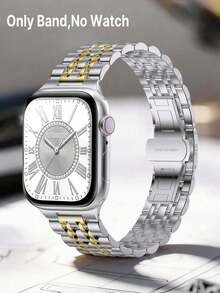 1 dây đeo đồng hồ kim loại màu bạc và vàng, tương thích với Apple Watch Series 11/10/9/8/7/6/5/4/3/2/1 SE Ultra, dây đeo thép không gỉ tháo lắp nhanh chóng kèm dụng cụ tháo, phù hợp với kích thước 44mm 38mm 40mm 41mm 42mm 45mm 46mm 49mm, thích hợp cho tiệc tùng, quà tặng ngày lễ, phụ kiện cho nữ, phụ kiện đi biển cho nữ, dây đeo đồng hồ nam và nữ, phụ kiện nam và nữ - Nhiều màu - Xem 4