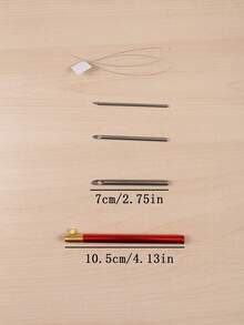 3-In-1 Interchangeable Punch Needle Set (Replacement Heads Diameter: 25mm/35mm/50mm), Embroidery Needle, Handcraft Punch Needle, Suitable For Punch Embroidery On Rugs, Coasters, Decorations, Artwork - 3-head Replaceable Needles With Round Handle - View 3
