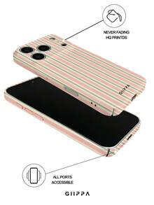 GIIPPA 1pc Macaron Color Striped Pattern Phone 17 Pro Max Case, Suitable For Phone 16 Pro Max, 15 Pro Max, 14 Pro Max, Korean Stylish And Interesting Phone Case, Compatible With 11/12/13/14/15/84 Pro Max Plus, Elegant Design For Both Men And Women, Ideal Gift For Christmas, Valentine's Day, Easter, Wedding Season And Birthday For Girlfriend - Multicolor - View 3