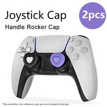 Tapas de silicona para joystick de controlador, diseño de corazón morado y negro, tapas con forma de seta para controlador One - Ver 2