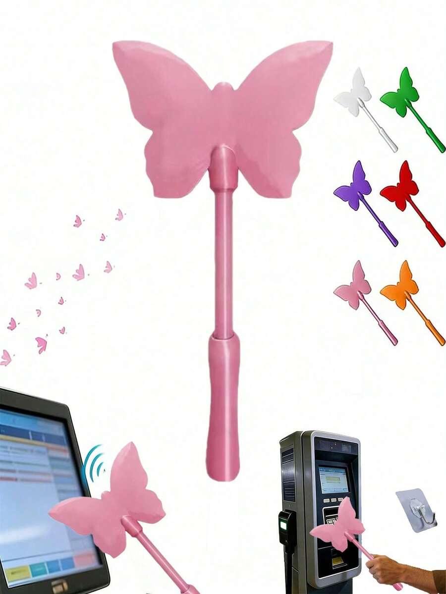 1 chiếc đũa phép hình bướm dễ thương kiêm trợ lý thanh toán NFC và dây đeo thẻ dài hình móng tay, thiết bị thanh toán không tiếp xúc NFC, mặt dây chuyền kiểu cổ tích và dây đeo thẻ tín dụng, phù hợp cho những người yêu thích nghệ thuật làm móng và ví của phụ nữ.