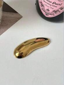 1 broche metálico con brillo simple, adecuado para vestidos y abrigos que realzan la cintura, accesorio de moda de alta gama - Dorado - Ver 2