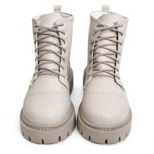 Women's Ankle Boot With Tractor Sole, Low Shaft, Comfortable, Casual, Modern, Blogger Style. - 香檳色 - 查看 4