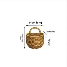 Wall Mounted Hanging Basket Imitation Rattan Fruit Vegetable Organizer Kitchen Storage Holder Home Decor Rack Container Sundries Shelf - MULTI - View 18